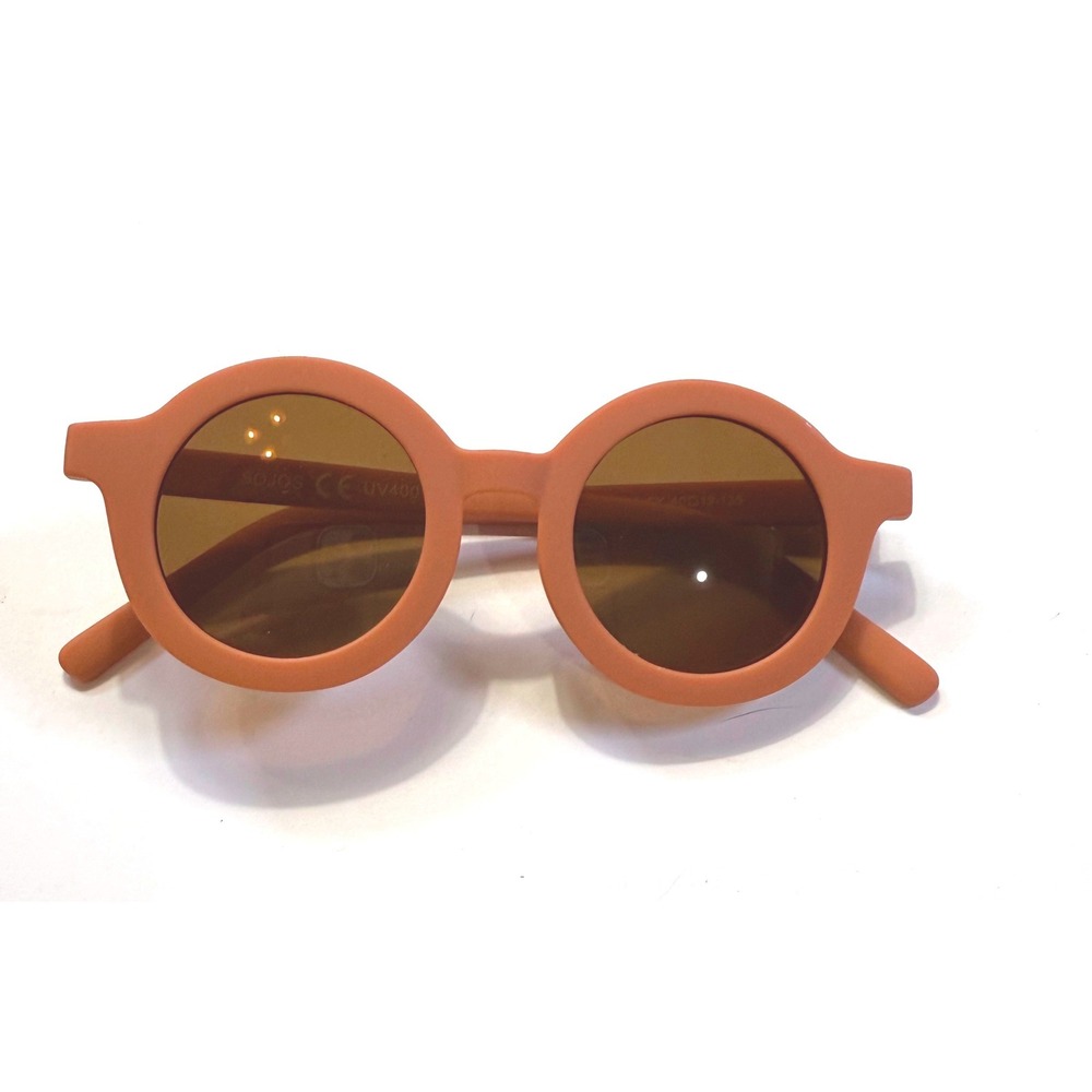 Kids SOJOS Round Terracotta Orange Matte Sunglasses Retro Boho Style